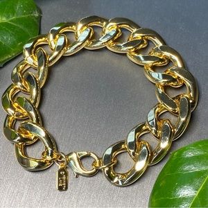 Kenneth Jay Lane Gold Plated Mega Wide Bracelet Y2K bold